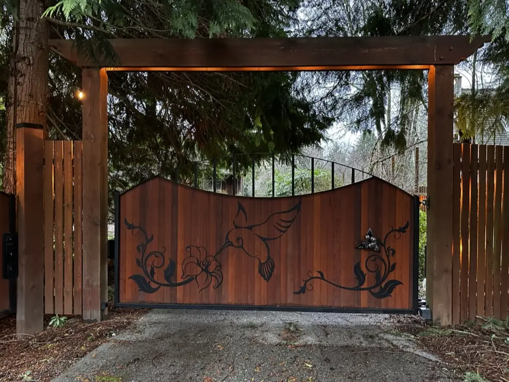Arched cedar double gate