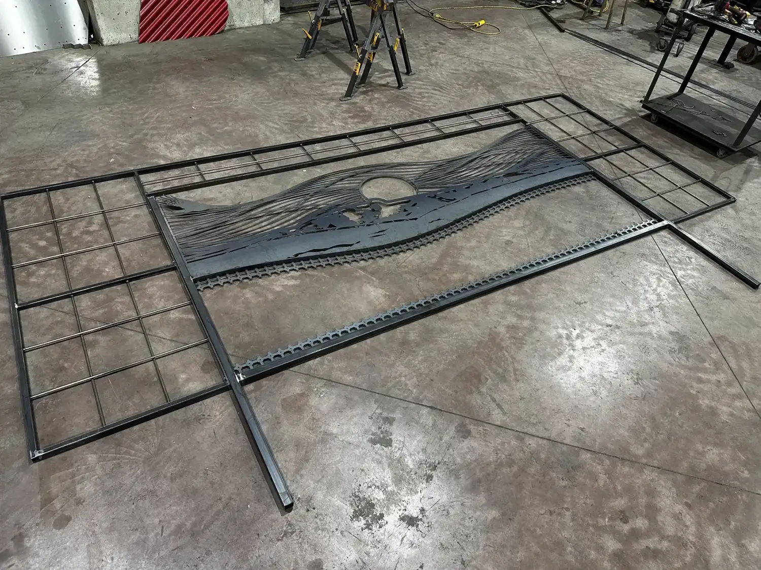 Gate frame on the fabrication floor