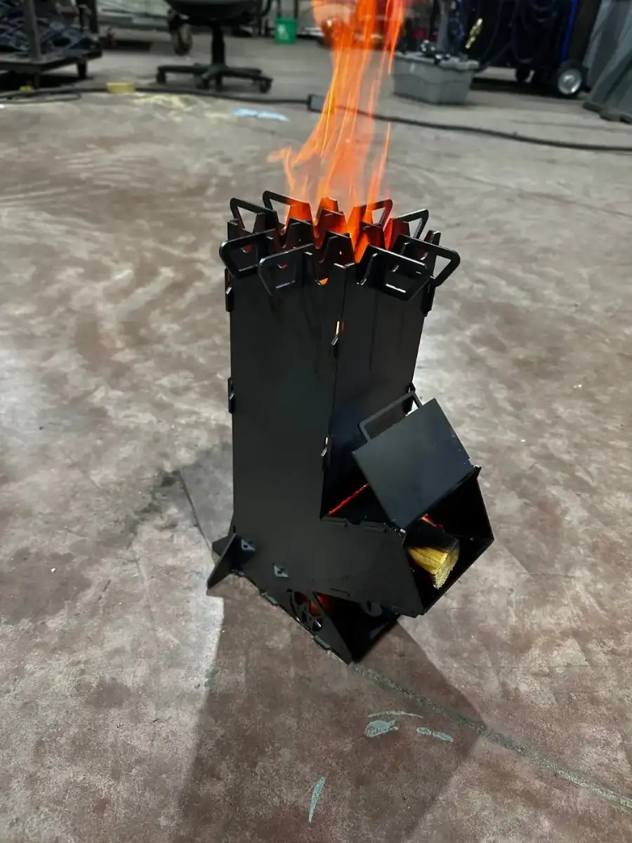 Rocket stove flat pack