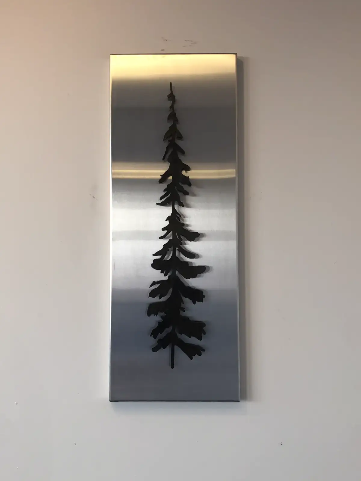 Fir on brushed stainless